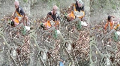 Gramathu old thatha aunty saree thuki outdoor fuck seigiraar