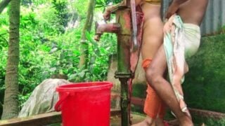 Kancheepuram Iyer mami natural outdoor bath sex seikiral