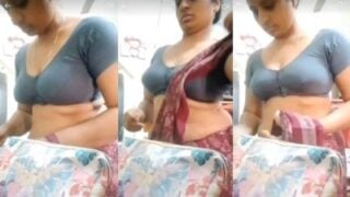 Chennai Adyar aunty Malathi saree kayati mulai katum mms