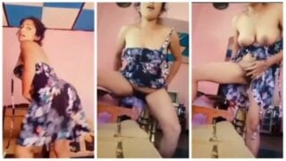 Blue skirt lady sexy half nude dance podum hot MMS