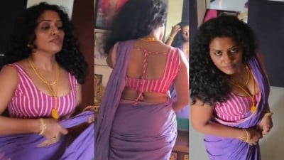 Aunty Nadigai saree udan body kanbithu tempt eatrugiral