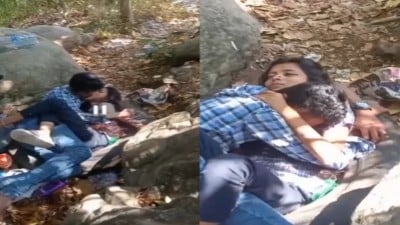 Villupuram 19yr Teen lovers mulai sapum outdoor ool