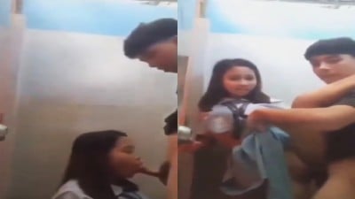 College lovers bathroom blowjob fuck panum x scene