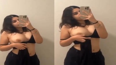 Actress beautiful big mulai black saree udan kaatugiraal