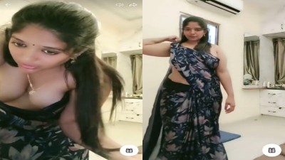 Chennai desi Anu black saree udan nude boobs show panugiral